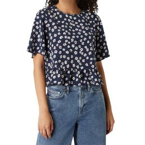 Tommy Hilfiger Floral Peplum Blouse Women’s Size Small